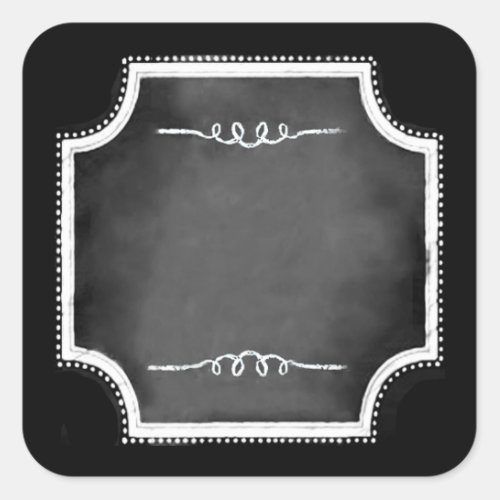 Customizable Blank Faux Chalkboard Square Stickers