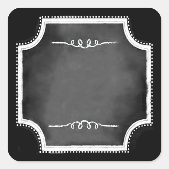 Customizable Blank Faux Chalkboard Square Stickers (Front)