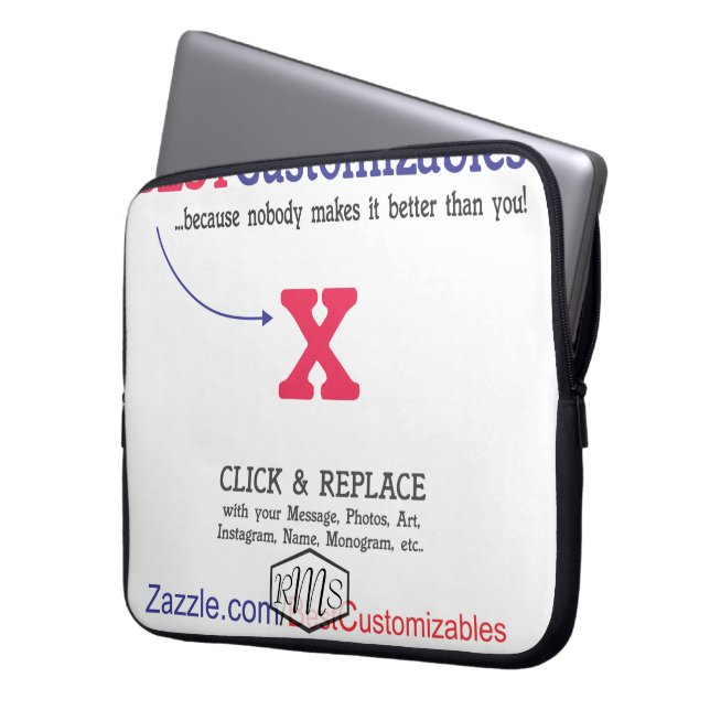 Customizable Blank Gift Template Laptop Sleeve (Front Left)