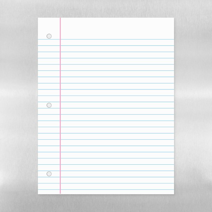 Customizable Blank Lined Piece Of Notebook Paper Magnetic Dry Erase Sheet Zazzle Com