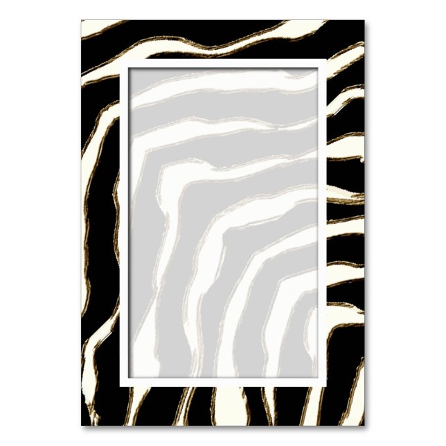 Customizable Blank Zebra Print Table Number Card (Front)