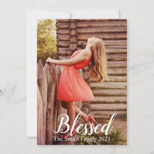 Customizable Blessed Christmas Holiday Card