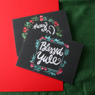 Customizable Blessed Yule Card