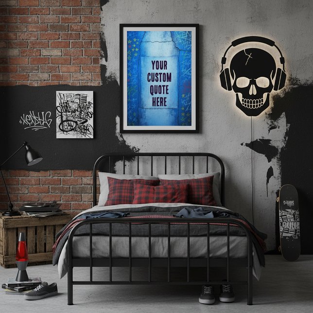 Customizable Blue Abstract Street Art Texture Poster (Creator Uploaded)