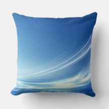 Customizable Blue Abstract Throw Pillow