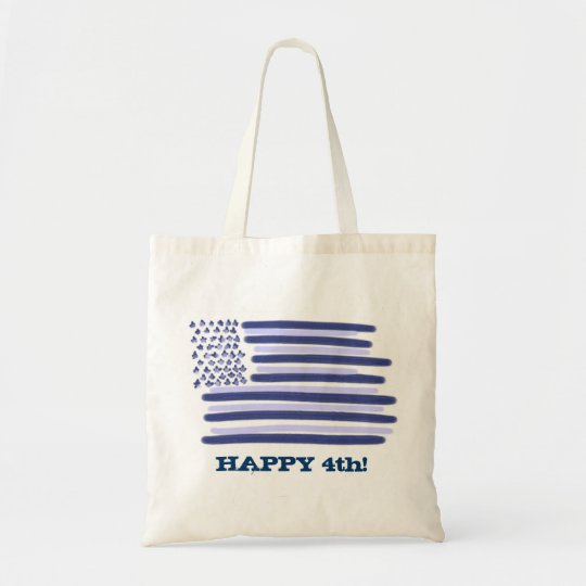 Customizable blue American flag 4th july bag