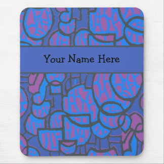 Customizable Blue and Magenta Abstract Mousepad