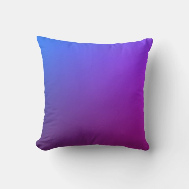 Customizable Blue and Purple Gradient Outdoor Pillow (Front)