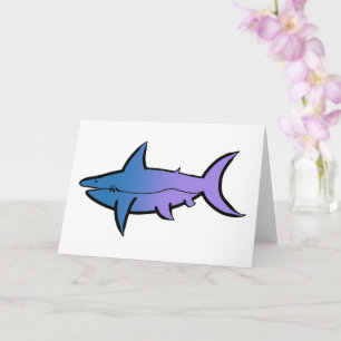 Customizable Blue and Purple Shark Card