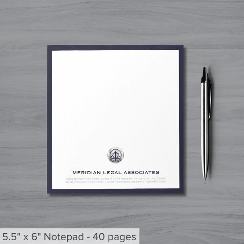 Customizable Blue and Silver Notepad