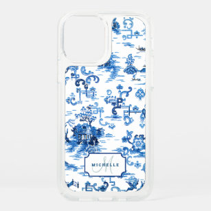 Customizable Blue and White Pagoda Chinoiserie Speck iPhone 12 Case