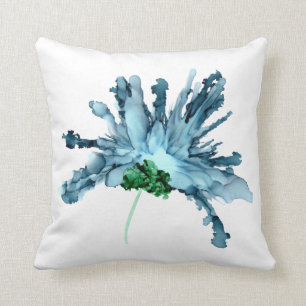 Customizable! Blue bearded lily Hand Painted Throw Pillow
