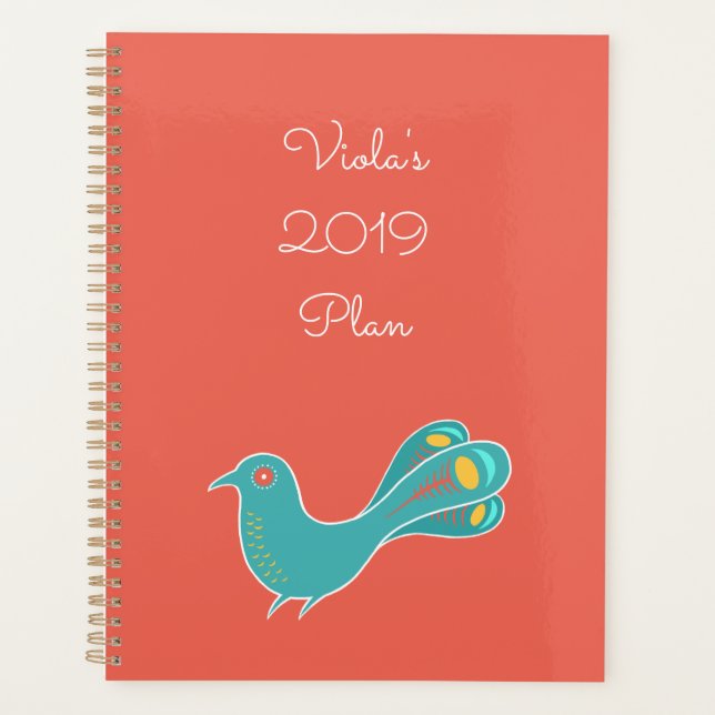 Customizable Blue Bird Planner (Front)