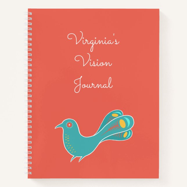 Customizable Blue Bird Vision Journal (Front)