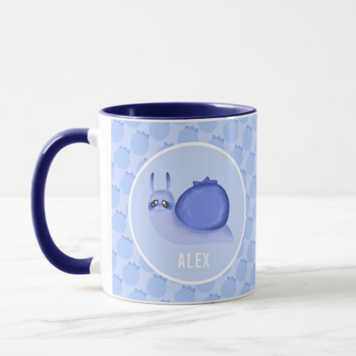 Customizable Blue Blueberry Snail Mug