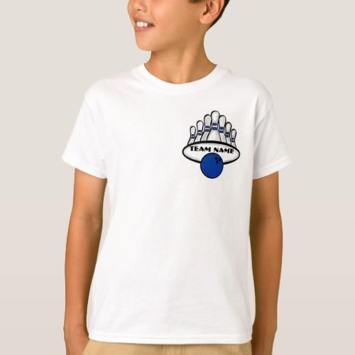 Customizable blue bowling team boys tee