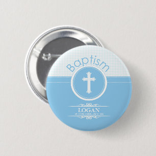 Customizable, Blue Boy Child of God Baptism Button