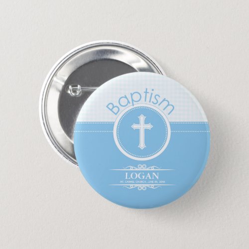 Customizable Blue Boy Child of God Baptism Button