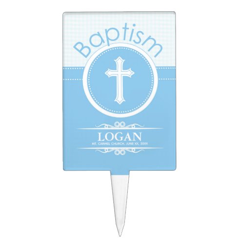 Customizable Blue Boy Child of God Baptism Cake Topper