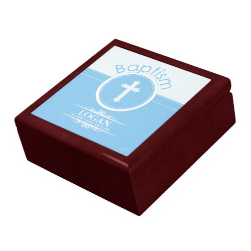 Customizable Blue Boy Child of God Baptism Keepsake Box
