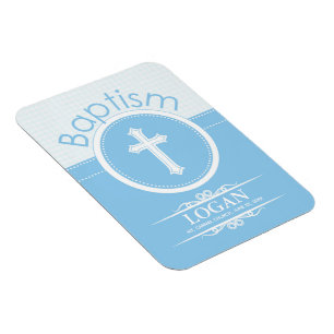 Customizable, Blue Boy Child of God Baptism Magnet