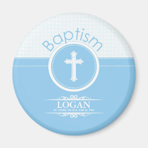 Customizable, Blue Boy Child of God Baptism Magnet