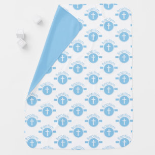 Customizable, Blue Boy Child of God Baptism Swaddle Blanket