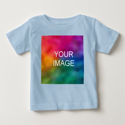 Customizable Blue Color Template Add Image Photo Baby T_Shirt