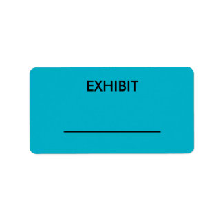 Customizable blue court reporter exhibit stickers