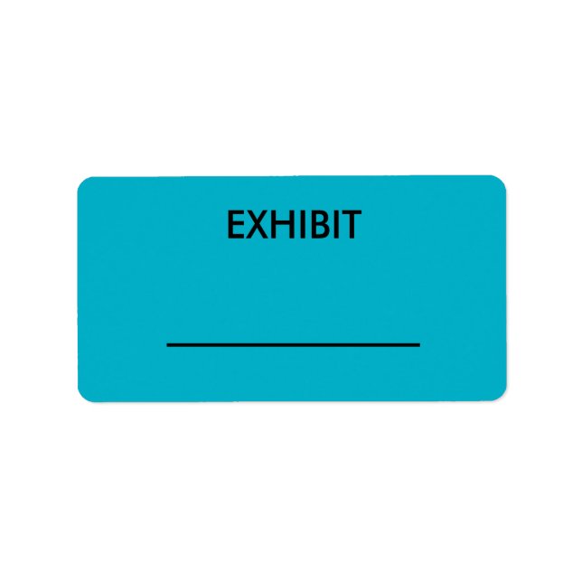 Customizable blue court reporter exhibit stickers (Front)