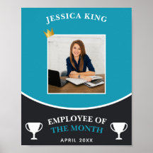 Customizable Blue Employee Of The Month Picture