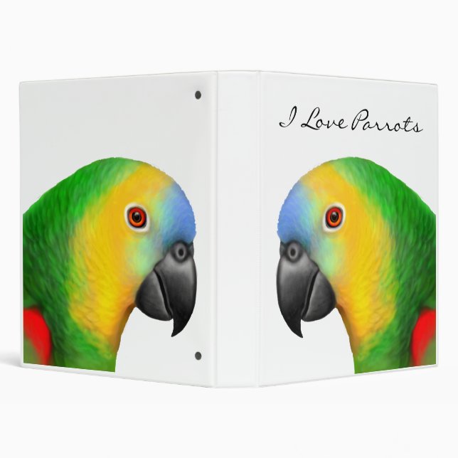 Customizable Blue Fronted Amazon Parrot Avery Bind 3 Ring Binder (Background)