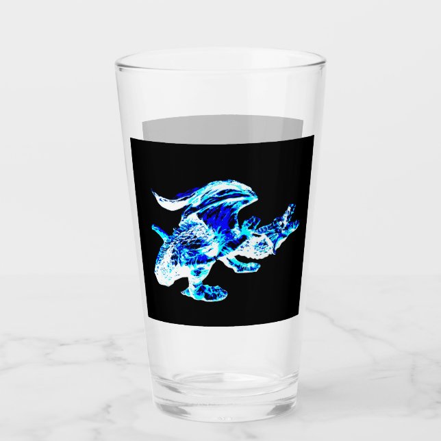 Customizable Blue Frost Dragon Fantasy Mystical Glass (Front)