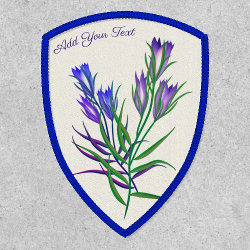 Customizable Blue Gentian Floral Mountain Flower Patch