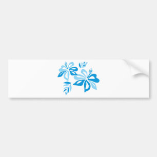 Customizable Blue Hibiscus Bumper Sticker