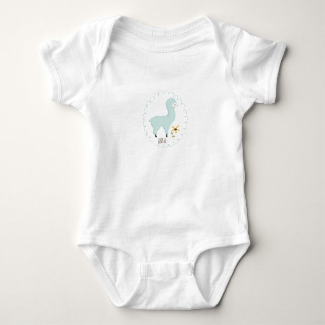 Customizable Blue Little Llama Bodysuit (Front)