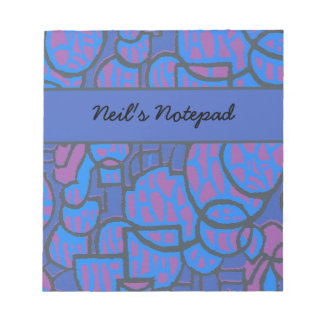 Customizable Blue Magenta Abstract Notepad
