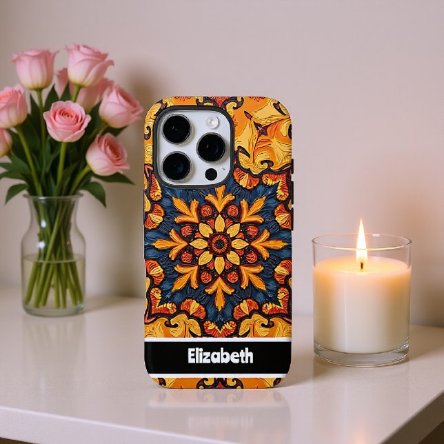 Customizable Blue Mandala Phone Cover (Creator Uploaded)