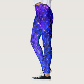 Customizable Blue Mermaid Glitter Leggings