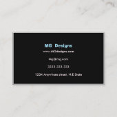 Customizable Blue Monogram Business Cards (Back)