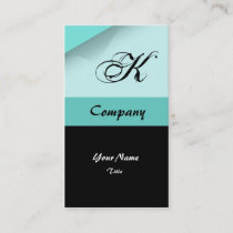 Customizable Blue Monogram Business Cards