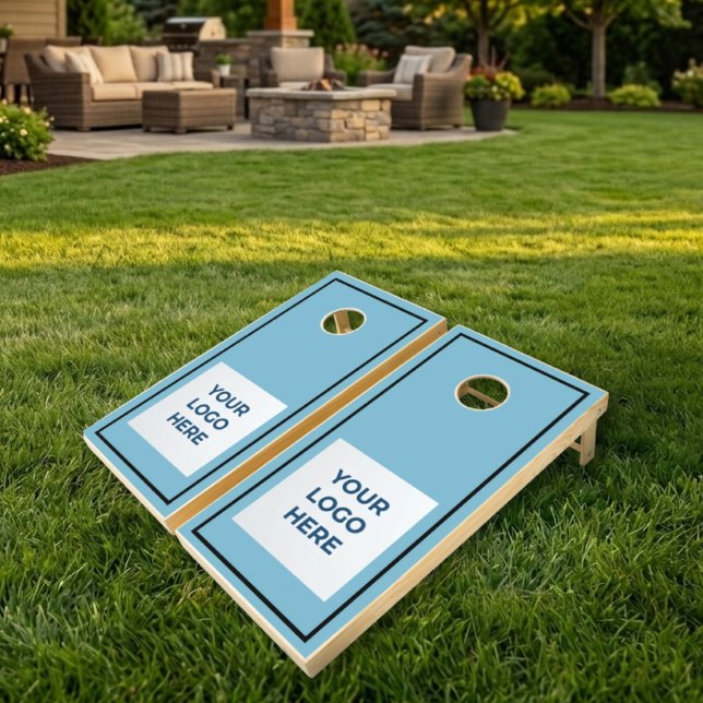 Customizable Blue Outlined Cornhole board Set (Creator Uploaded)