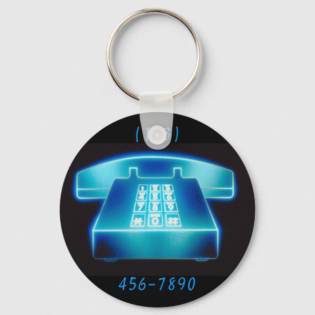 Customizable Blue Phone Keychain (Front)