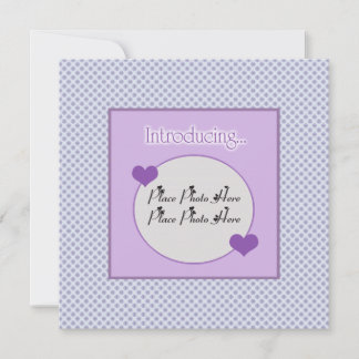 Customizable Blue Purple Birth Announcement