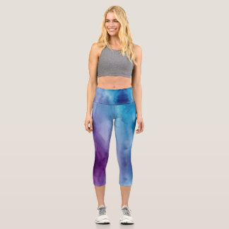 Customizable Blue Purple High Waisted Capris