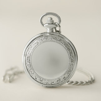Customizable Blue Raccoon Pocket Watch