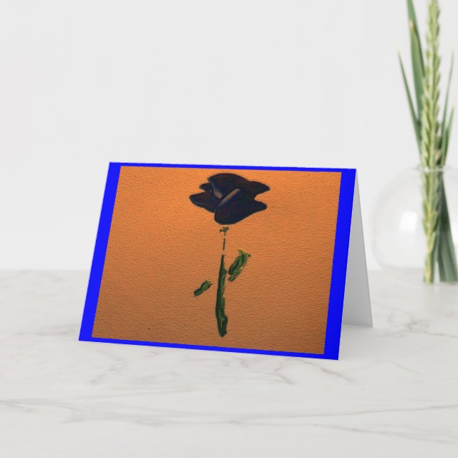 Customizable Blue Rose Greeting or Note Card (Front)