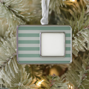 Customizable Blue Stripes Christmas Ornament