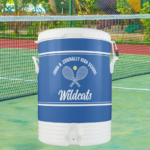 Customizable Blue Tennis Team Beverage Cooler
