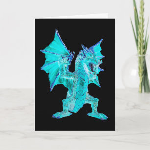 Customizable Blue Water Dragon Fantasy Art Card
